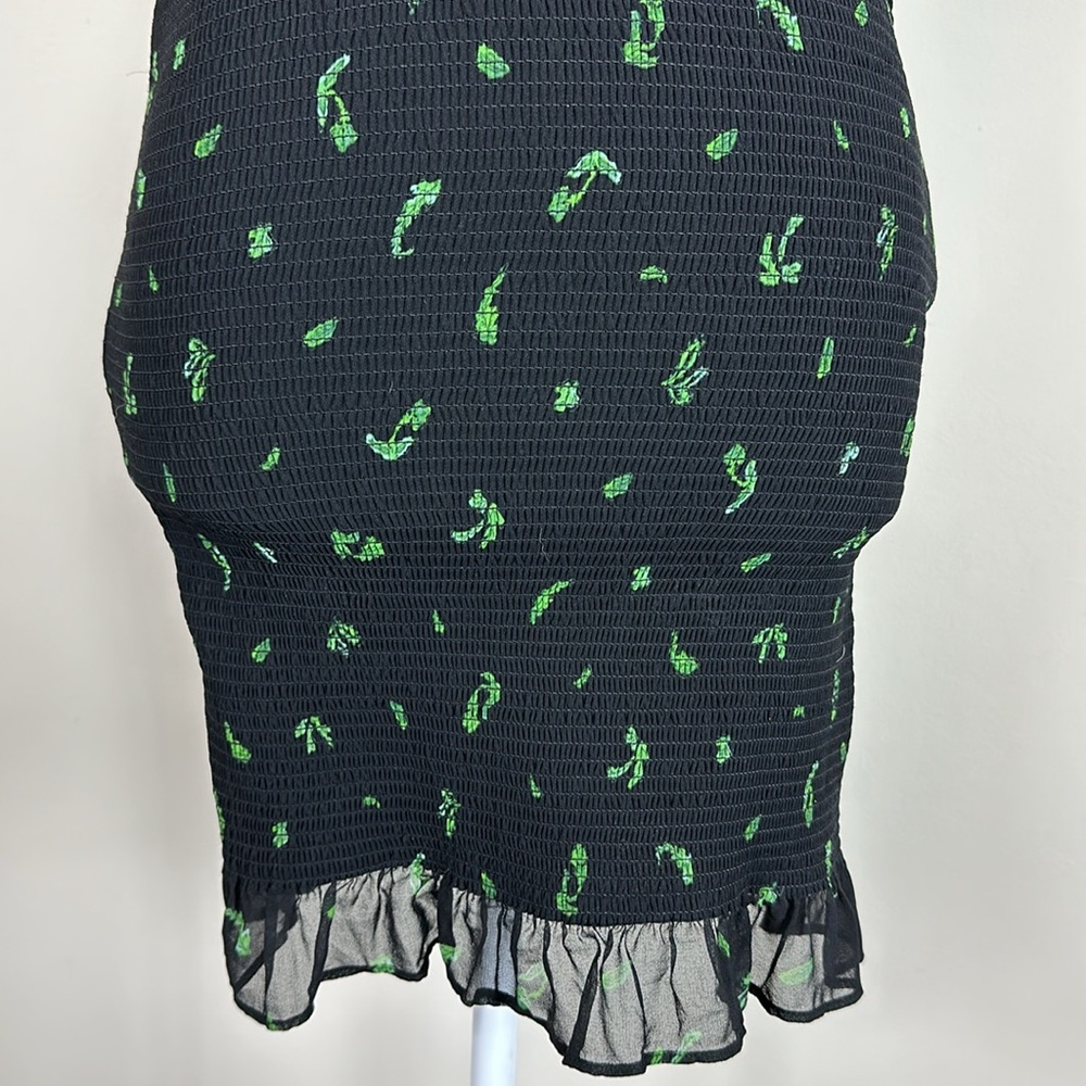 Wilfred Aritzia Luella Smocked Mini Dress Black Size Small - Picture 6 of 9